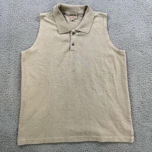 Gramicci Shirt Women’s M Beige Polo Sleeveless Cotton Hiking Outdoor Made in USA